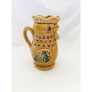 Trimont Ware Rooster  Pitcher Made In Japan Vintage Kitsch Cottagecore 6 1/2"